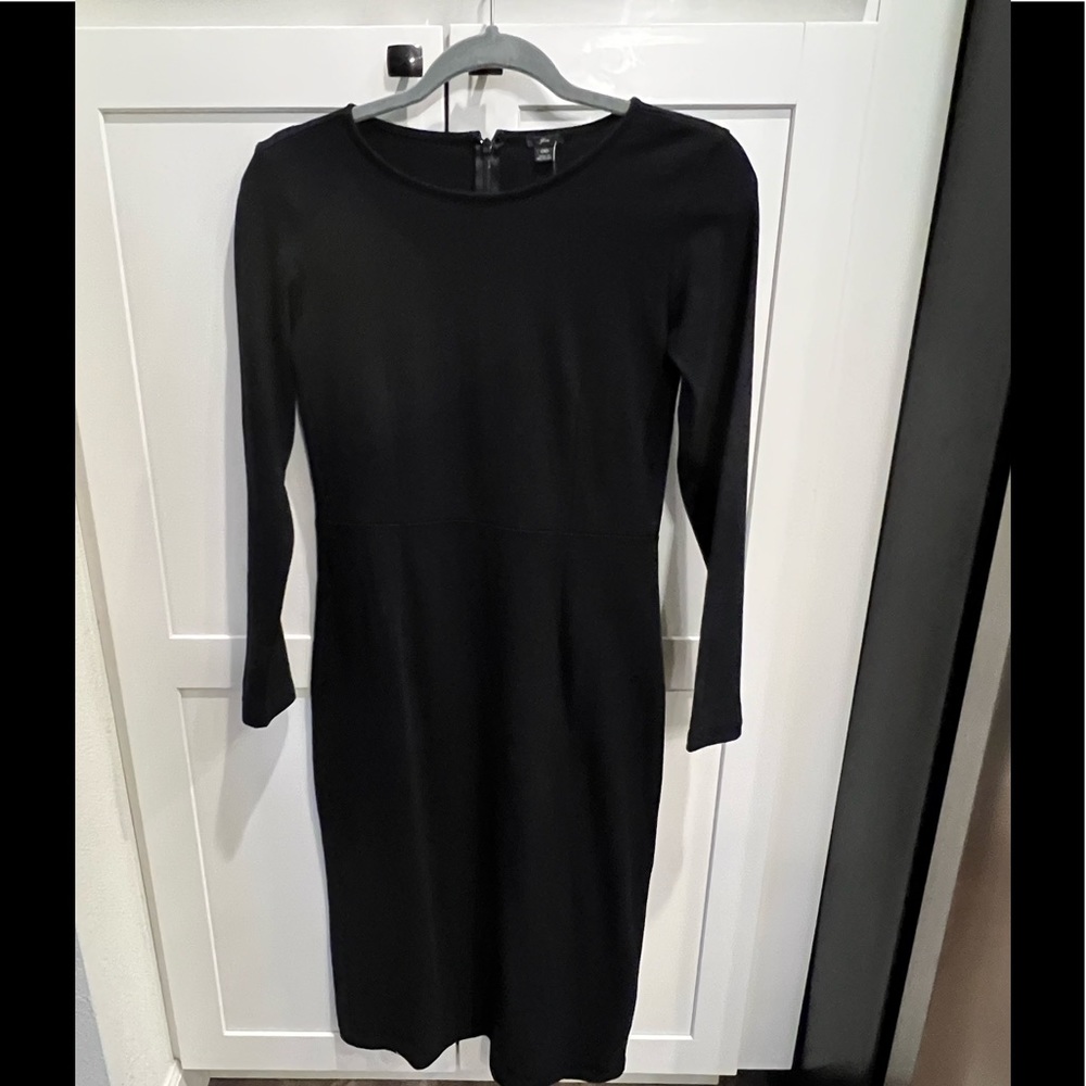 J. Crew stretchy black dress, below knee